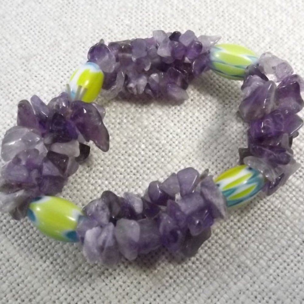 Raw Amethyst Stretch Bracelet